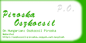 piroska oszkocsil business card